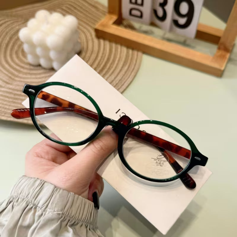 Oval Eyeglasses - Japanese Retro Style