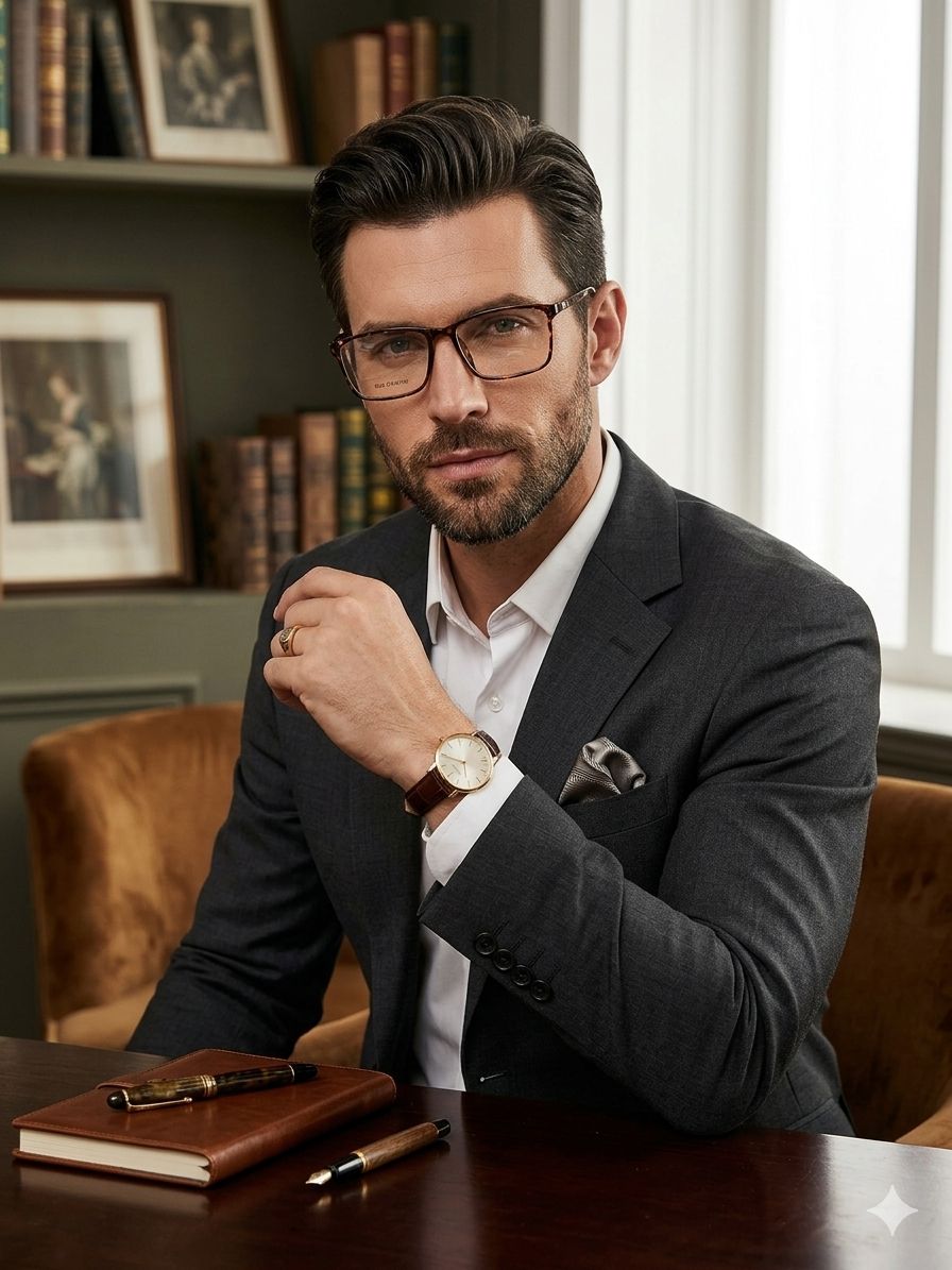 Gafas Graduadas Clásicas de Carey: Elegancia y Estilo para Hombre