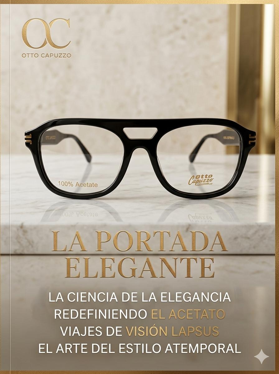 Lentes de Lujo Otto Capuzzo - Estilo Aviador Moderno en Acetato Negro