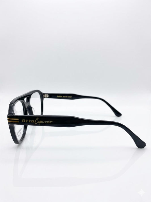 Lentes de Lujo Otto Capuzzo - Estilo Aviador Moderno en Acetato Negro
