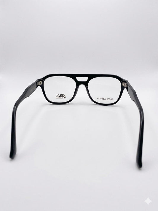 Lentes de Sol/Oftálmicos Otto Capuzzo en Acetato Negro – Estilo Aviador Moderno