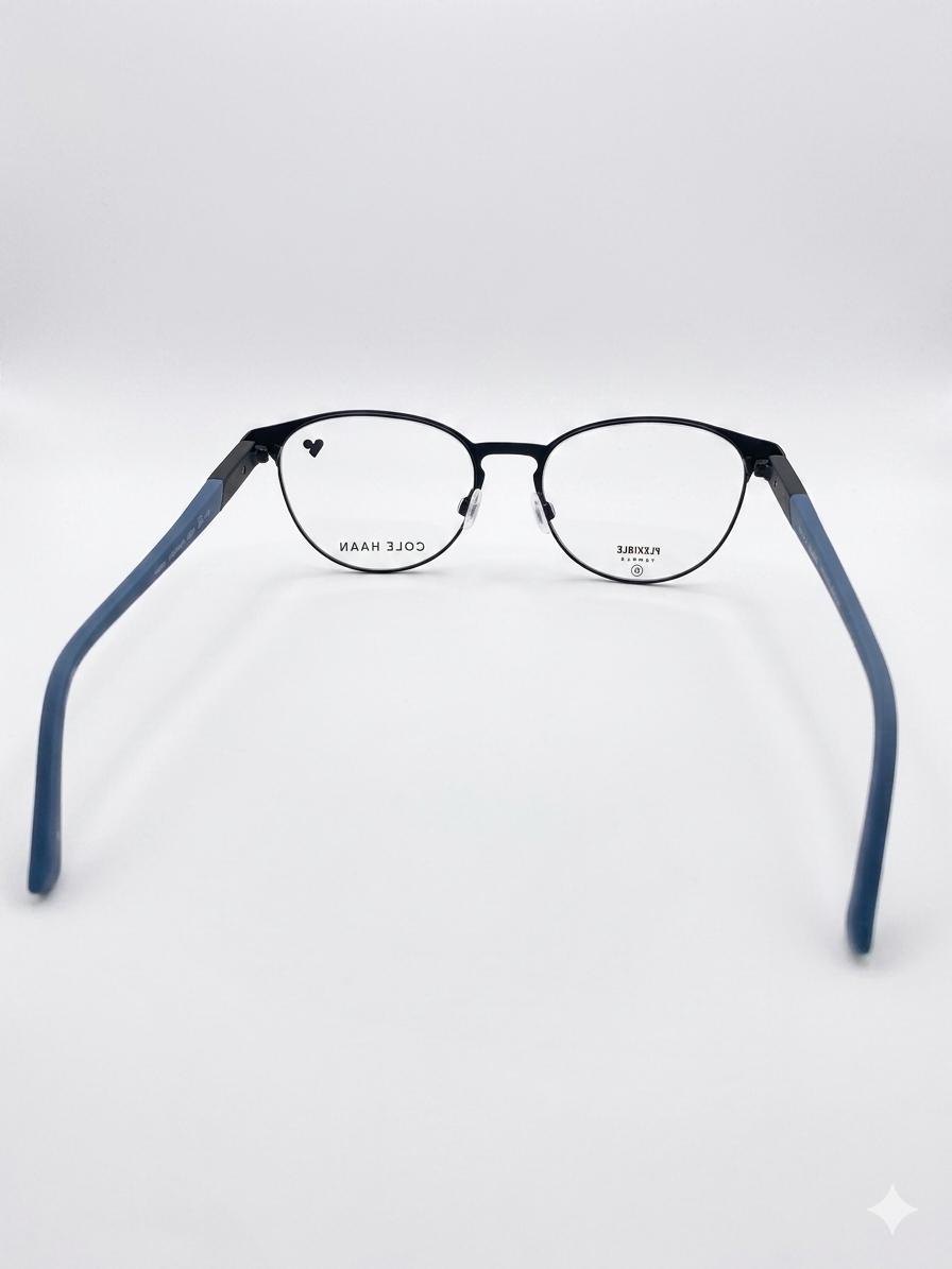 Cole Haan CH5023 — Lentes Ópticos Estilo Phantos (Negro/Azul)