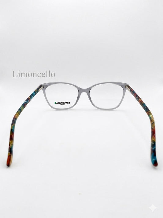 Gafas de Vista Limoncello – Montura Gris Translúcida con Patillas Multicolor