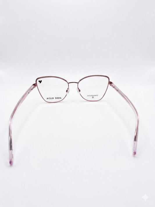 Lentes Oftálmicos Anne Klein para Mujer – Armazón de Acero Inoxidable Color Oro Rosa en Forma Cat-Eye