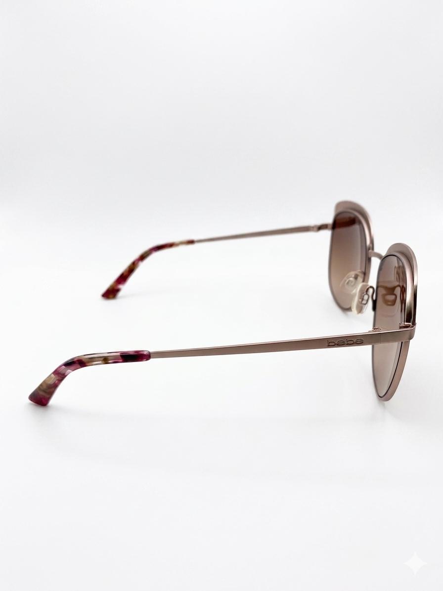 Gafas de Sol Bebe para Mujer - Montura Metálica Oro Rosa, Lentes Degradadas Marrón