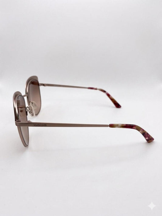 Gafas de Sol Bebe para Mujer - Montura Metálica Oro Rosa, Lentes Degradadas Marrón