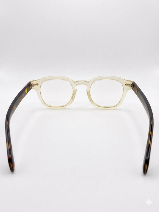 Montura Crown Panto en Cristal Champán y Carey – Estilo Vintage Premium