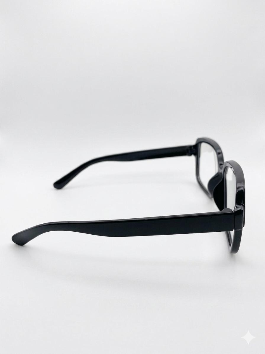Gafas de Descanso Unisex con Filtro de Luz Azul – Montura Cuadrada de Pasta Negra Estilo Retro Casual