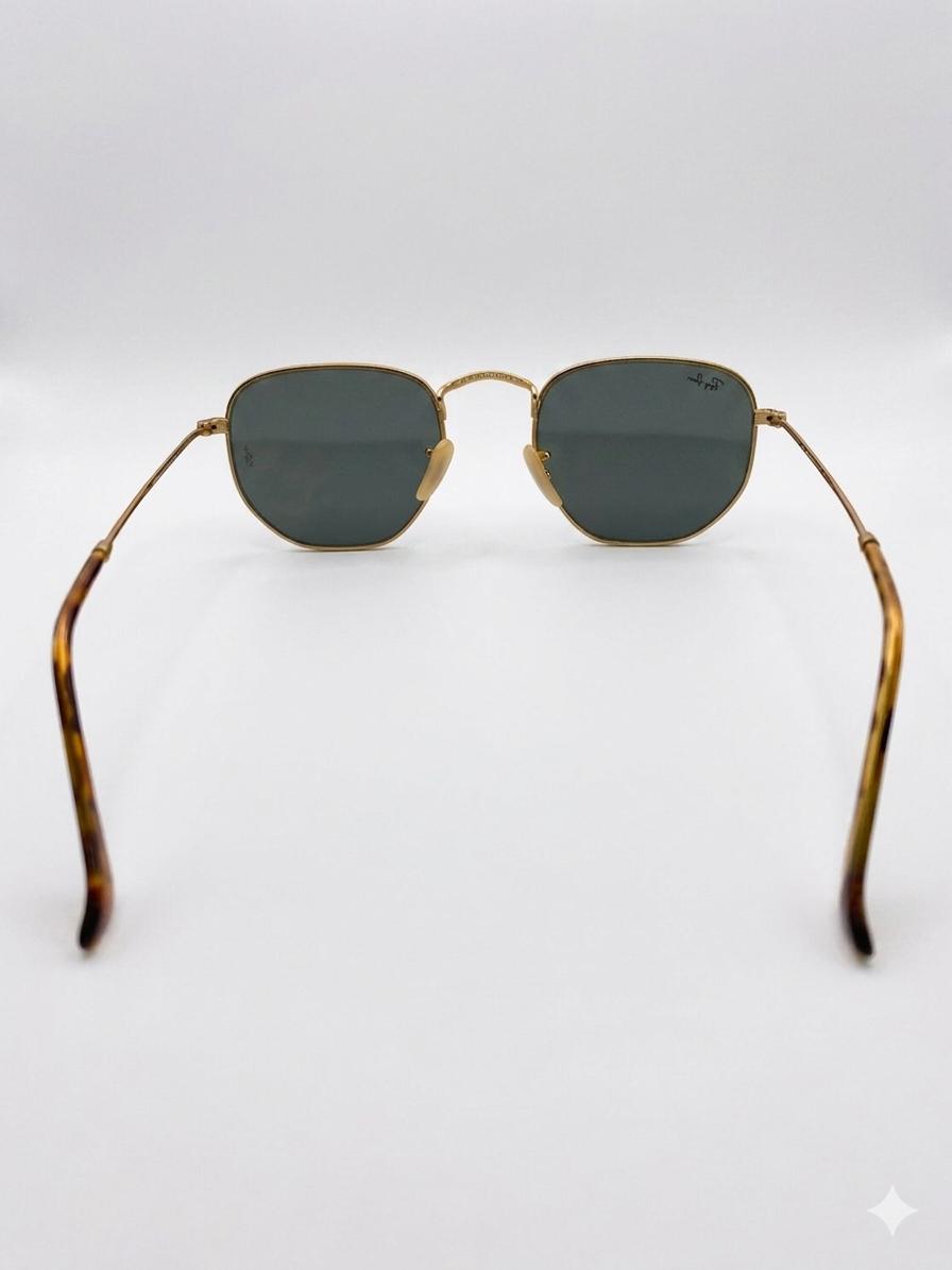 Gafas de Sol Ray-Ban Hexagonal Flat Lenses RB3548N – Dorado con Lente G-15 Clásica