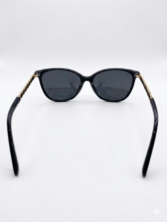 Chanel Lentes de Sol Redondos De Acetato Con Bisagras De Cadena "CC"
