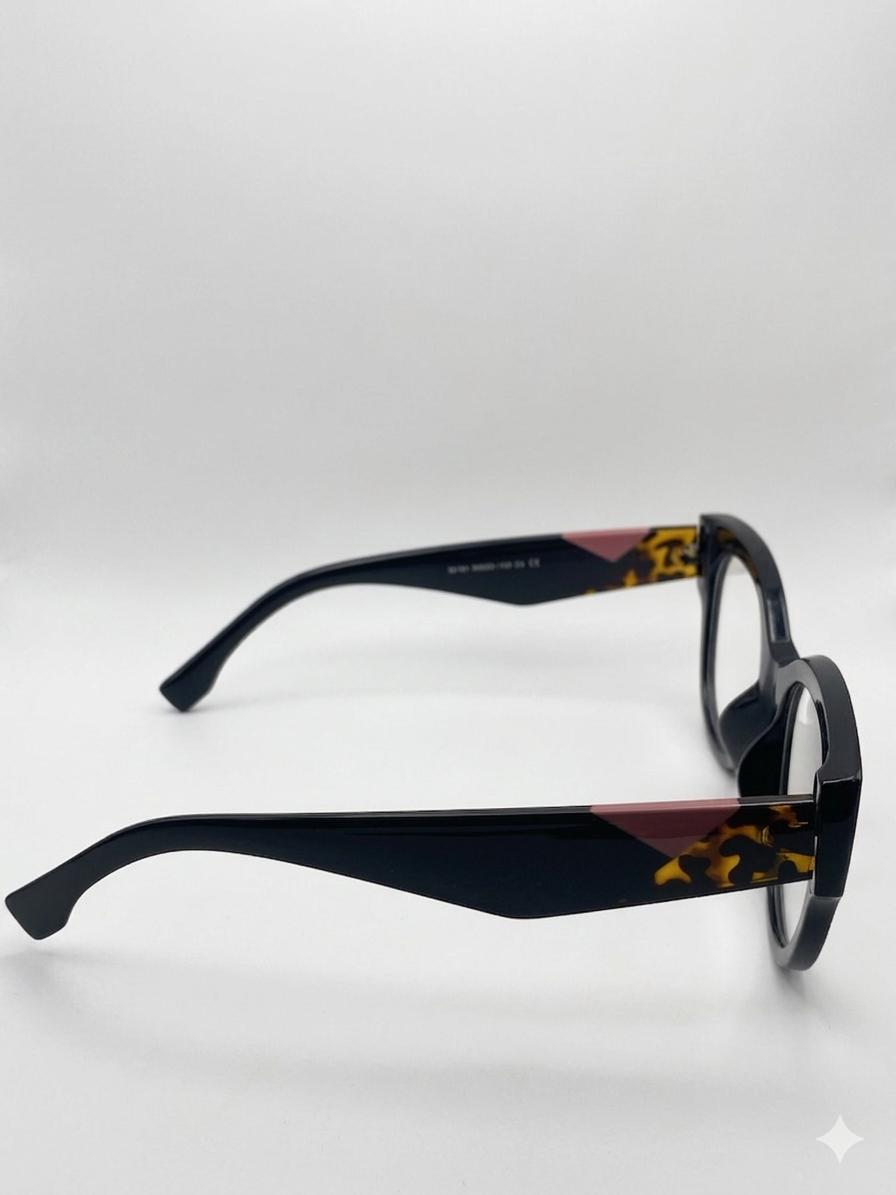 Gafas de Vista Estilo Cat-Eye Elegance – Montura de Pasta Negra y Carey