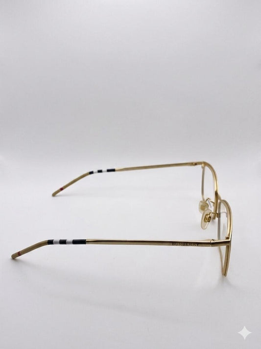 Montura para Lentes Oftálmicos Burberry – Estilo Rectangular Elegante en Carey y Dorado