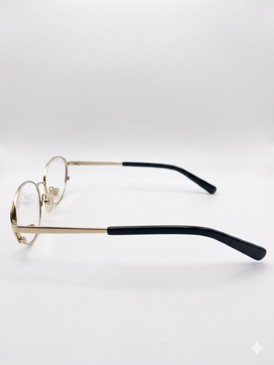 Lentes Oftálmicos Salvatore Ferragamo – Armazón de Titanio Ovalado Dorado Premium