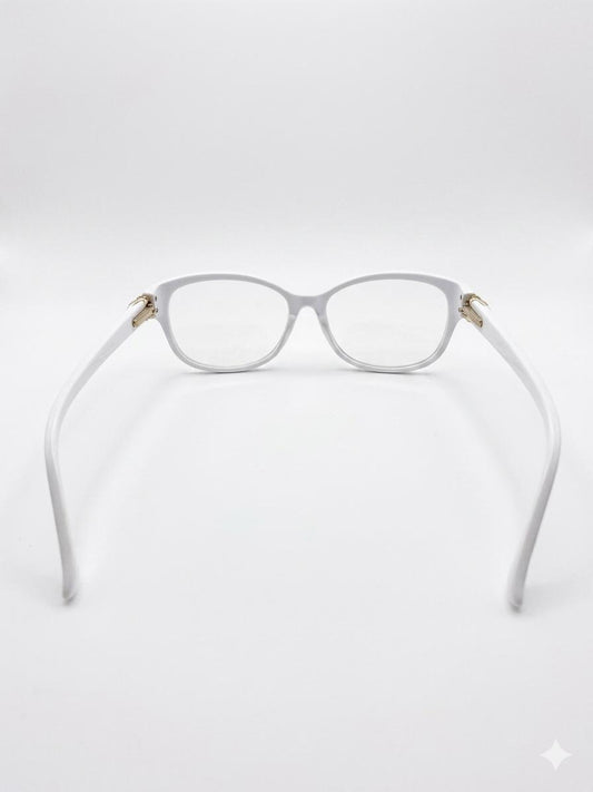 Lentes de Sol / Oftálmicos Gucci en Color Blanco con Detalles Dorados (Estilo Cat-Eye)