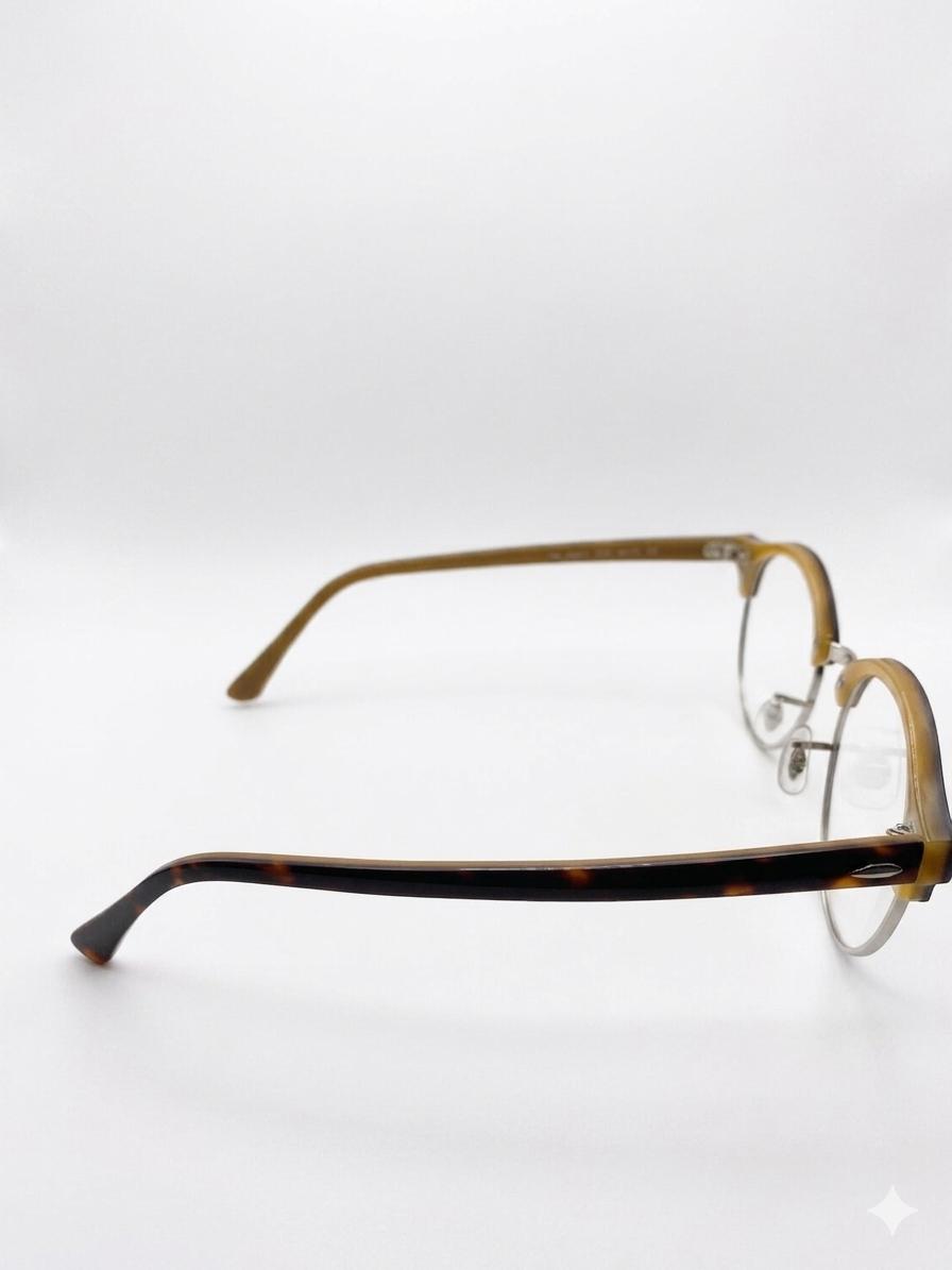 Lentes Ópticos Ray-Ban Clubround (Estilo Carey y Dorado/Miel) – Armazón Semial aire Circular