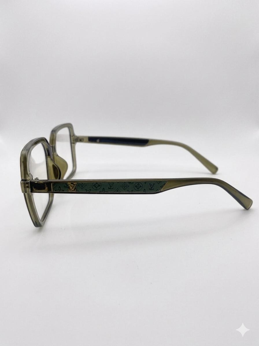 Gafas de Vista Louis Vuitton – Montura Cuadrada de Acetato Translúcido Verde Oliva