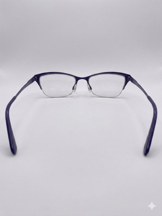 Lentes de lectura con montura superior púrpura y diseño semi-al aire.