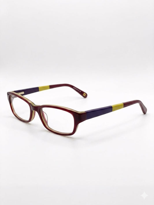 Armazón para lentes Nine West, bicolor (bordó/morado y amarillo)