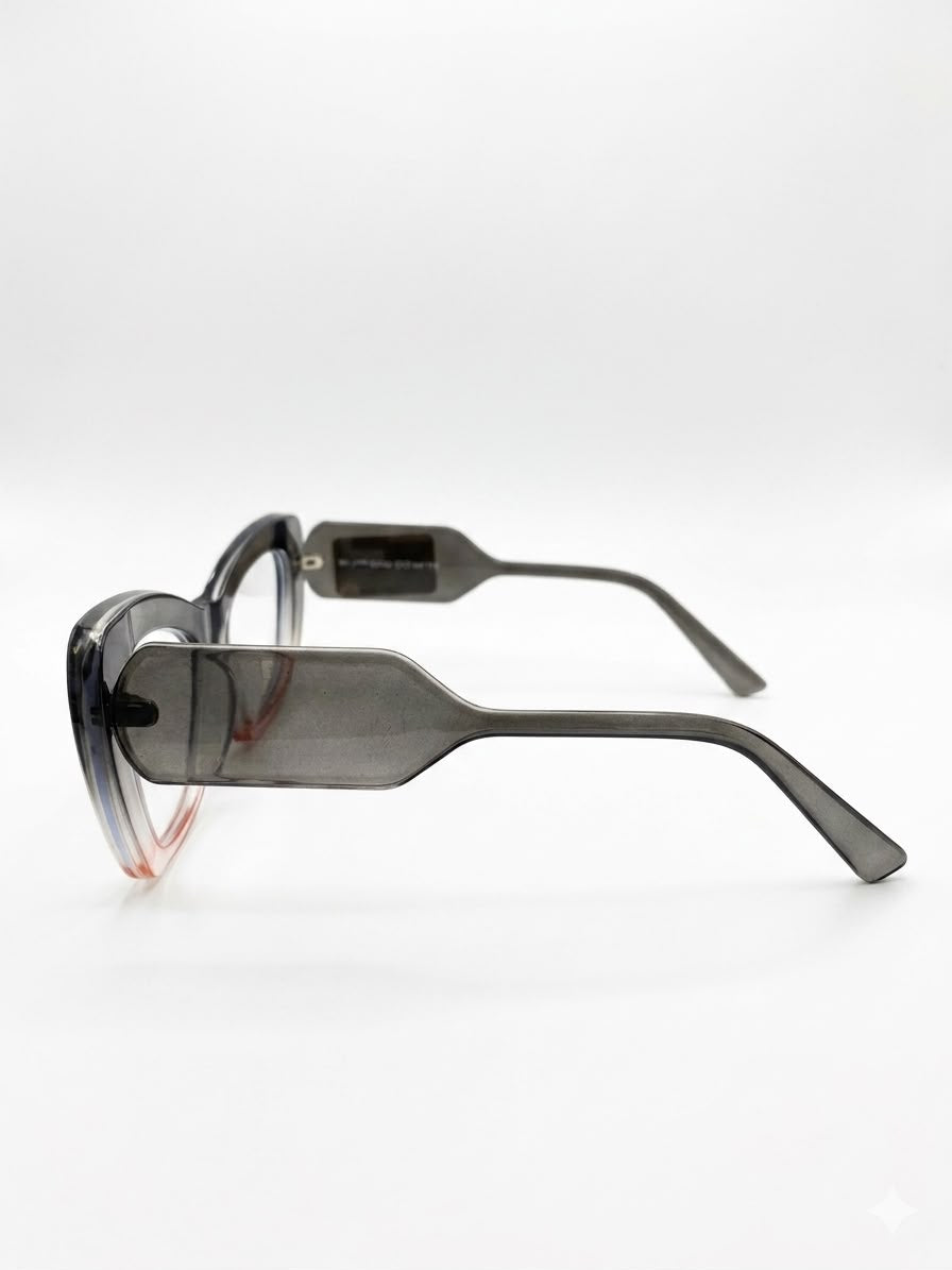 Gafas Cat-Eye con Degradado de Gris a Rosa - Estilo Moderno