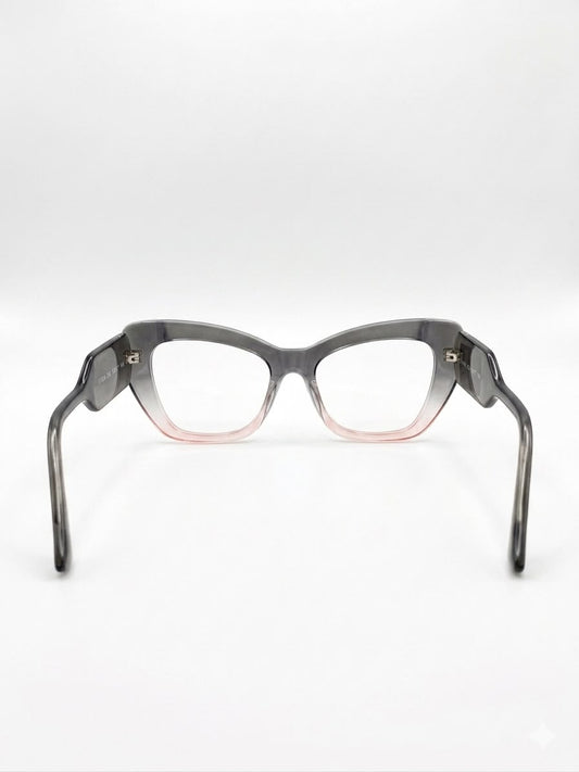 Gafas Cat-Eye con Degradado de Gris a Rosa - Estilo Moderno