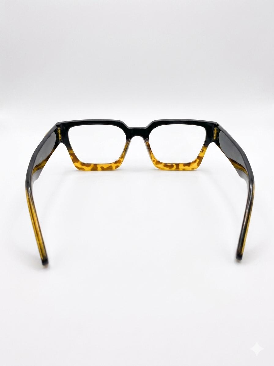 Gafas de Montura Cuadrada Degradada (Negro/Carey)