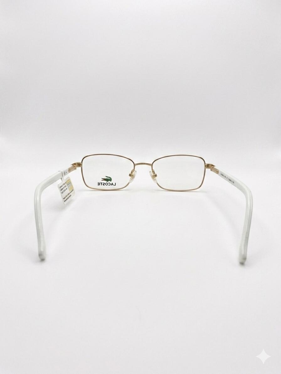 Gafas Lacoste con Montura Dorada y Varillas Blancas