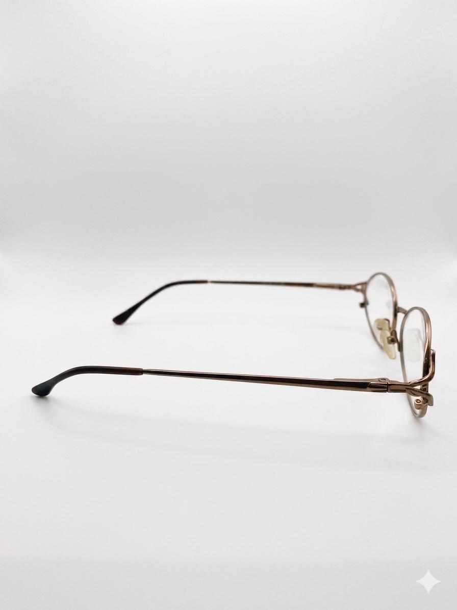 Montura Óptica Elegante y Minimalista en Tono Bronce