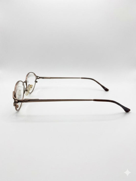 Montura Óptica Elegante y Minimalista en Tono Bronce