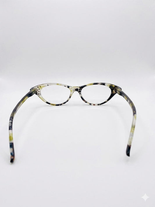 Gafas de lectura estilo "Cat-Eye" con patrón floral artístico