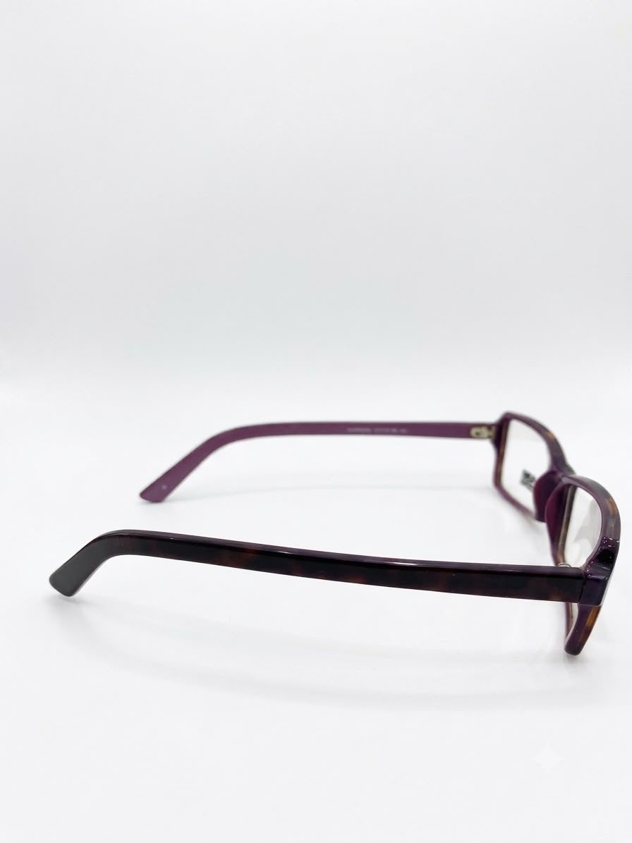 Montura para Lentes CWBliss - Diseño Rectangular Carey con Interior Morado