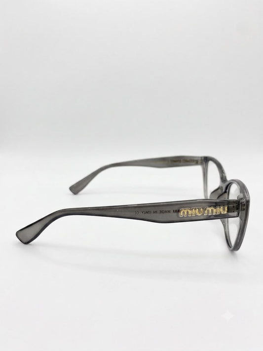 Montura para Lentes Miu Miu Estilo Cat-Eye Gris Translúcido