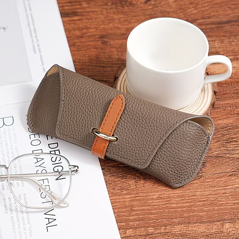 Estuche Portátil de Piel con Cierre de Presión