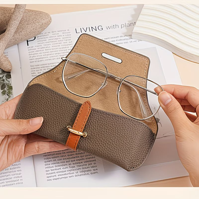 Estuche Portátil de Piel con Cierre de Presión