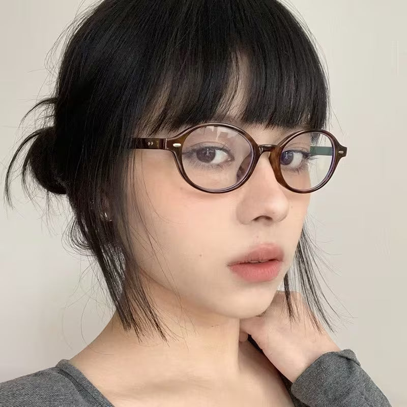 Oval Eyeglasses - Japanese Retro Style