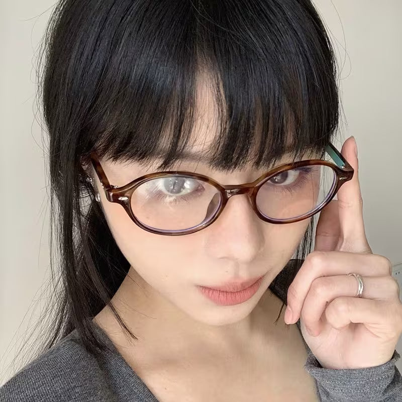 Oval Eyeglasses - Japanese Retro Style