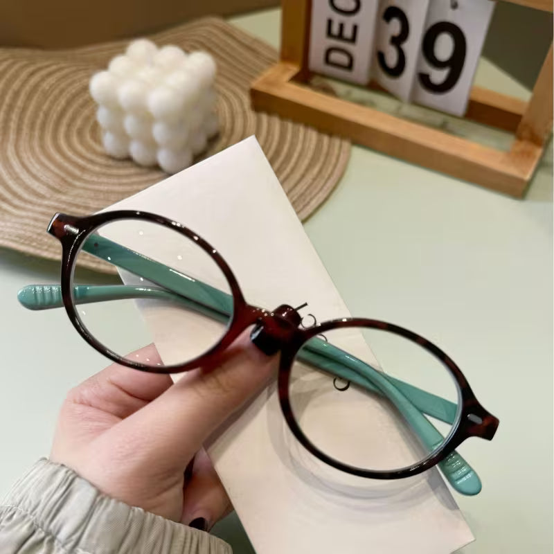 Oval Eyeglasses - Japanese Retro Style
