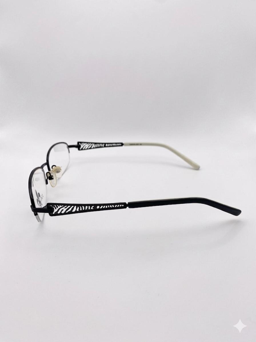 Monturas Fleur de Lis | Diseño Semi-Rimless de Lujo con Patillas de Corte Láser "Zebra Etch"