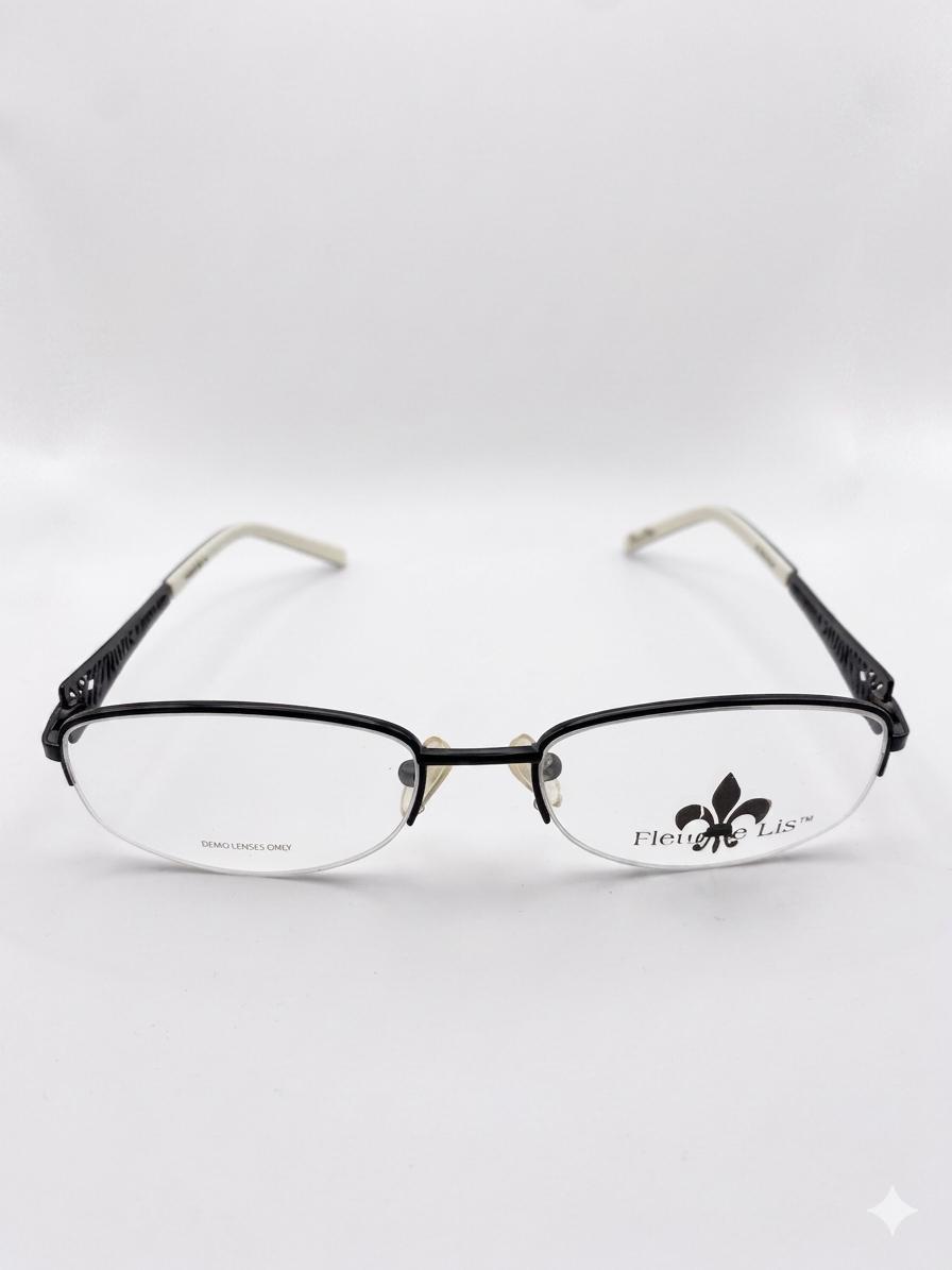 Monturas Fleur de Lis | Diseño Semi-Rimless de Lujo con Patillas de Corte Láser "Zebra Etch"