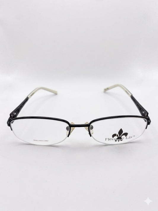 Monturas Fleur de Lis | Diseño Semi-Rimless de Lujo con Patillas de Corte Láser "Zebra Etch"