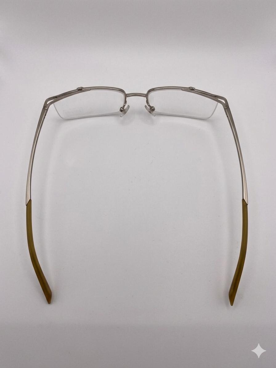 Gafas de Metal sin Montura Estilo Profesional con Patillas de Color