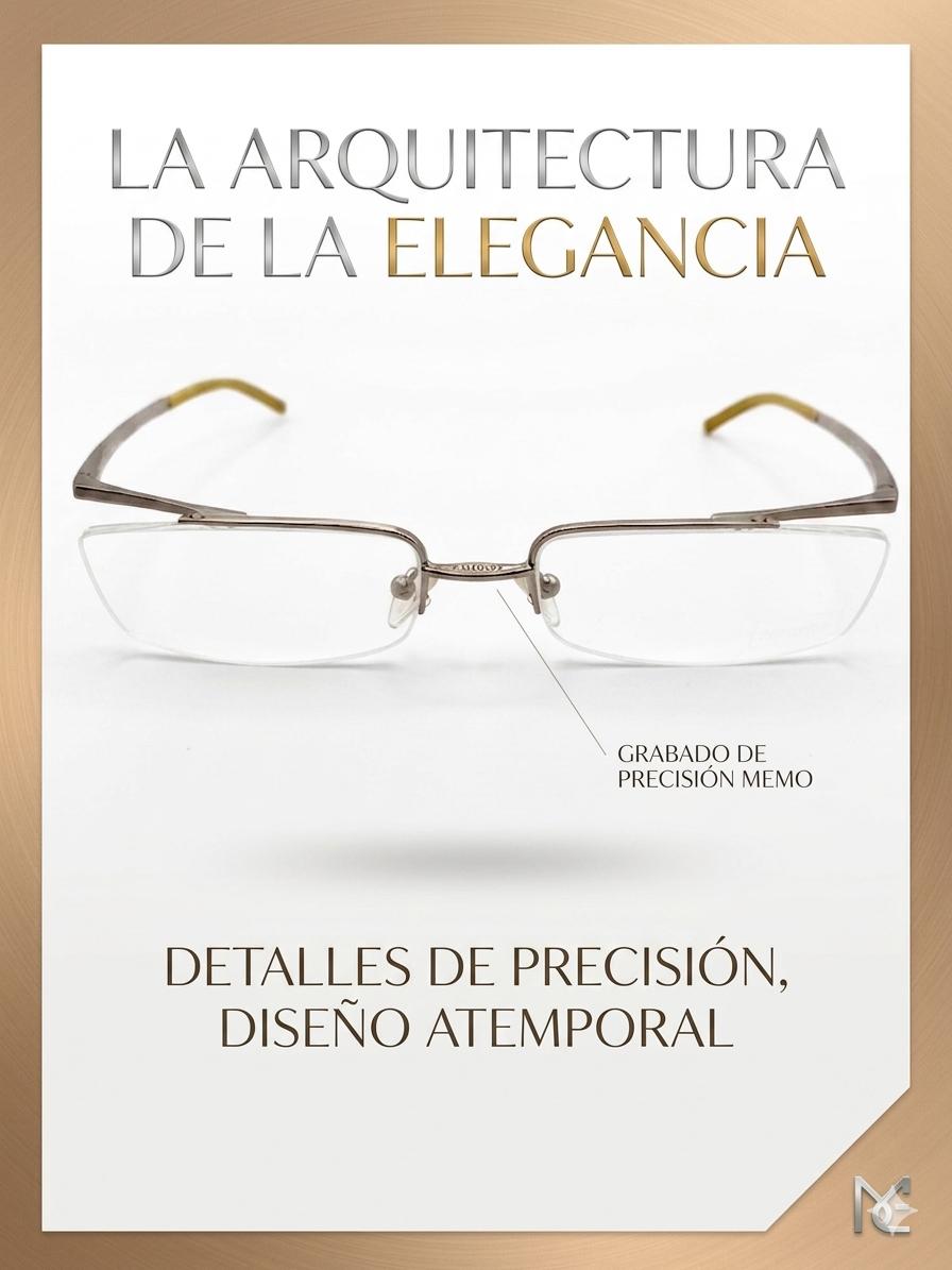 Gafas de Metal sin Montura Estilo Profesional con Patillas de Color