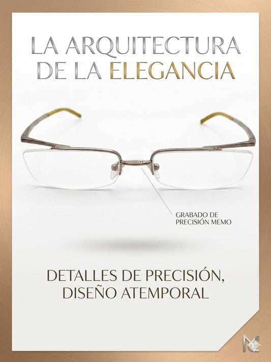 Gafas de Metal sin Montura Estilo Profesional con Patillas de Color