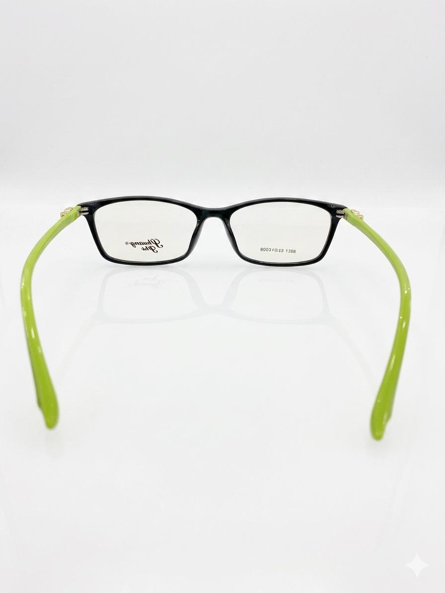 Gafas de Montura Negra y Verde Lima de Phuang Shi