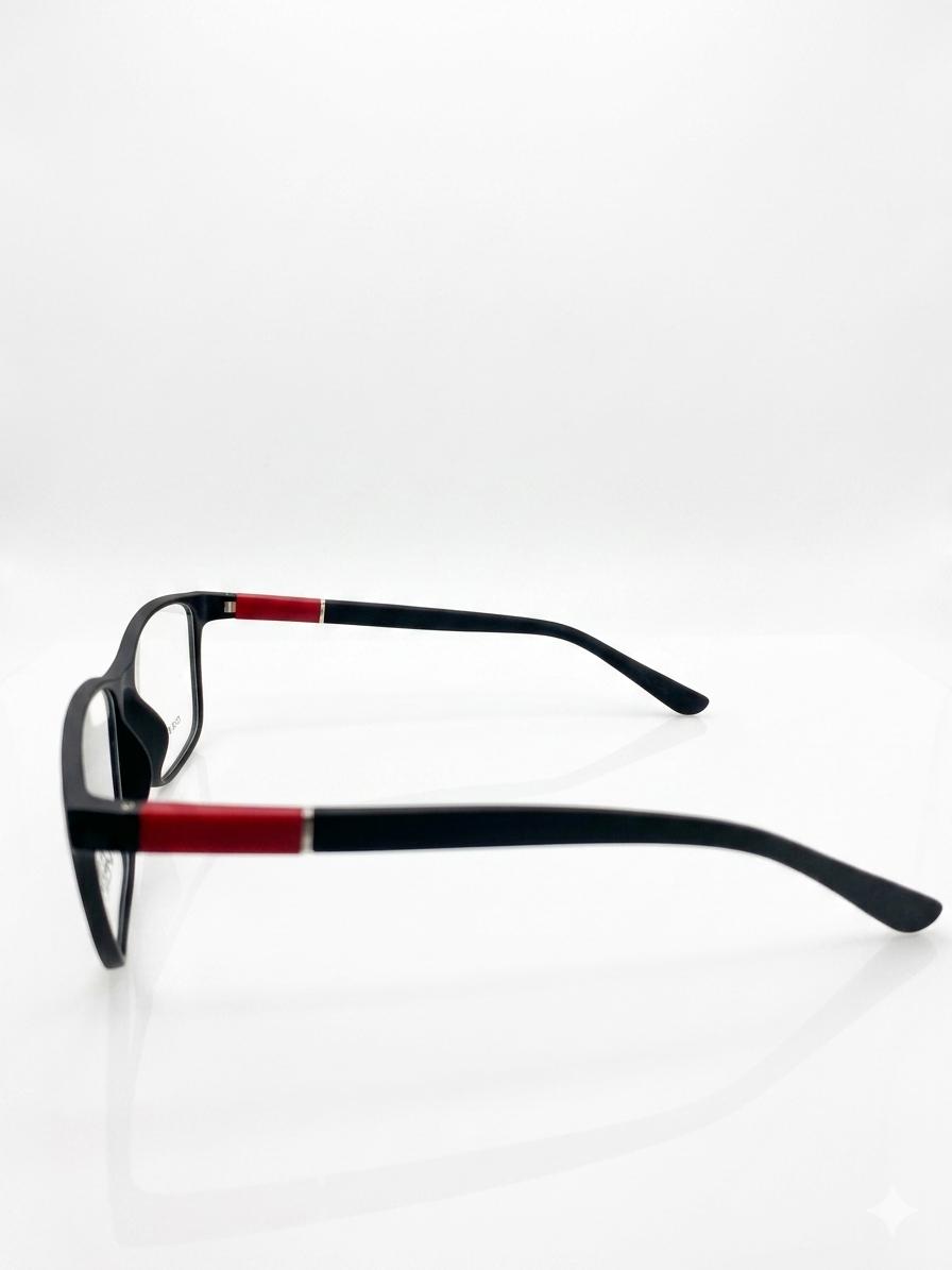 Montura Otto Capuzzo - Elegancia Minimalista en Negro y Rojo