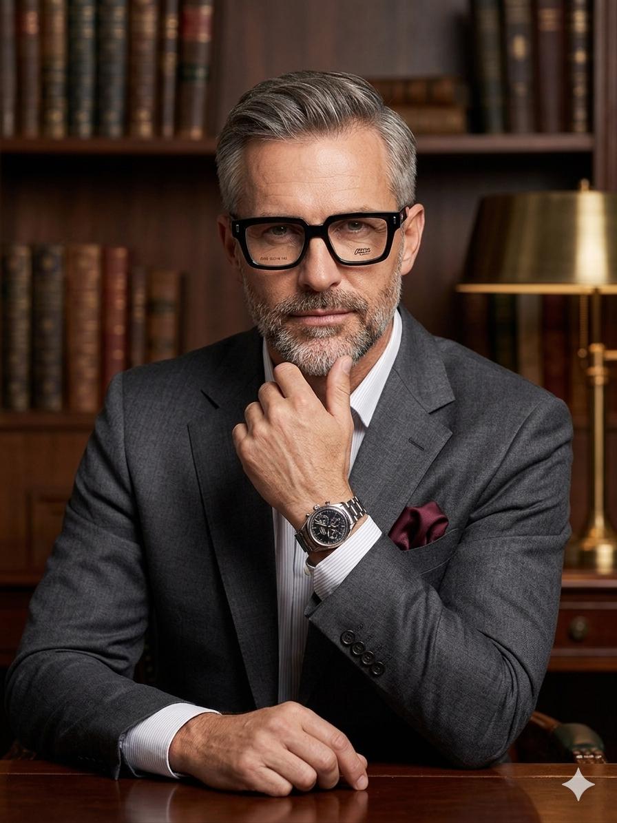 Lentes Otta Capuzzo - Modelo 8730: Elegancia Rectangular en Negro Sólido