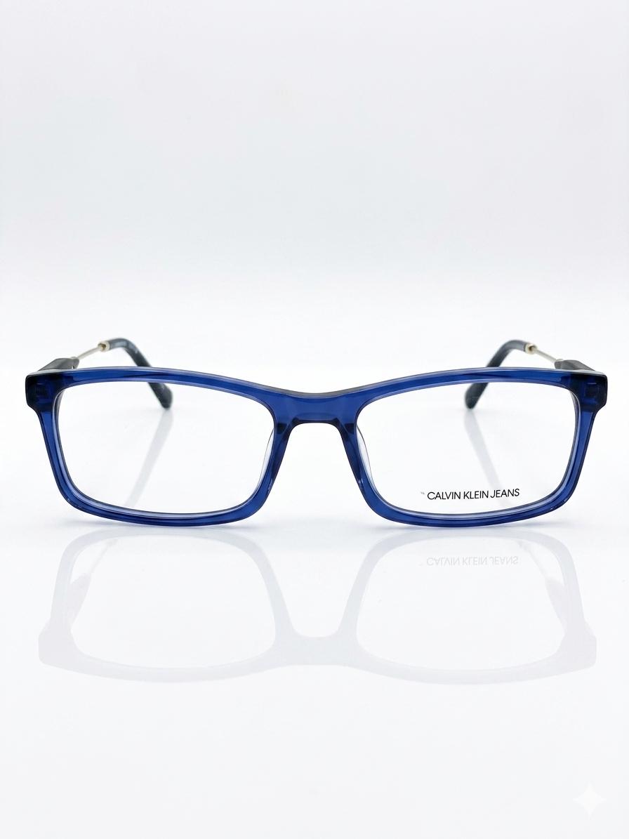Gafas de Vista Calvin Klein Jeans – Montura Rectangular Azul Translúcido