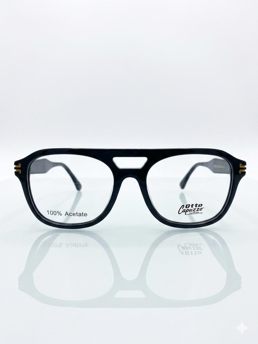Lentes de Lujo Otto Capuzzo - Estilo Aviador Moderno en Acetato Negro