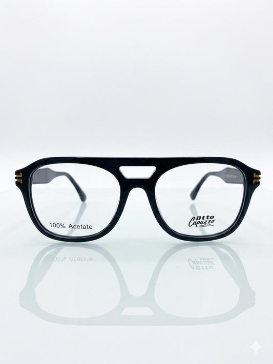 Lentes de Lujo Otto Capuzzo - Estilo Aviador Moderno en Acetato Negro