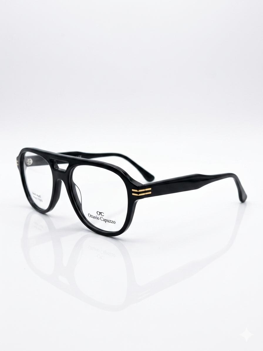 Lentes de Lujo Otto Capuzzo - Estilo Aviador Moderno en Acetato Negro