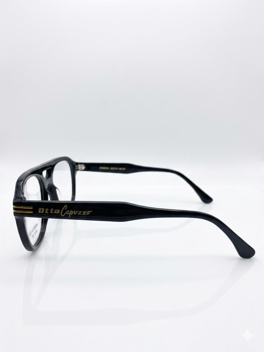 Lentes de Lujo Otto Capuzzo - Estilo Aviador Moderno en Acetato Negro